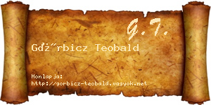 Görbicz Teobald névjegykártya